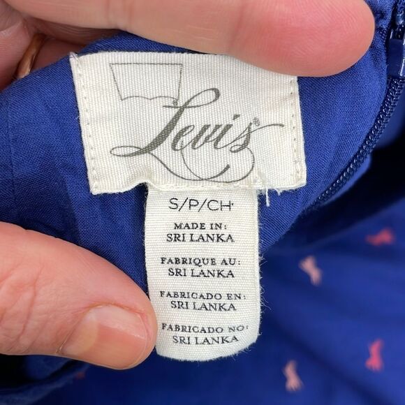 Levi's Women's Short Sleeve Horse Print Dress Blue Pocket size Small Petite - Picture 12 of 13